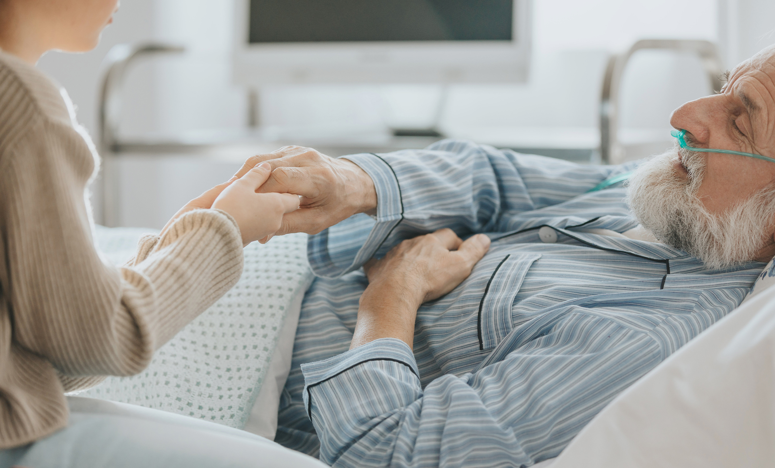 Hospice nurse performing tasks