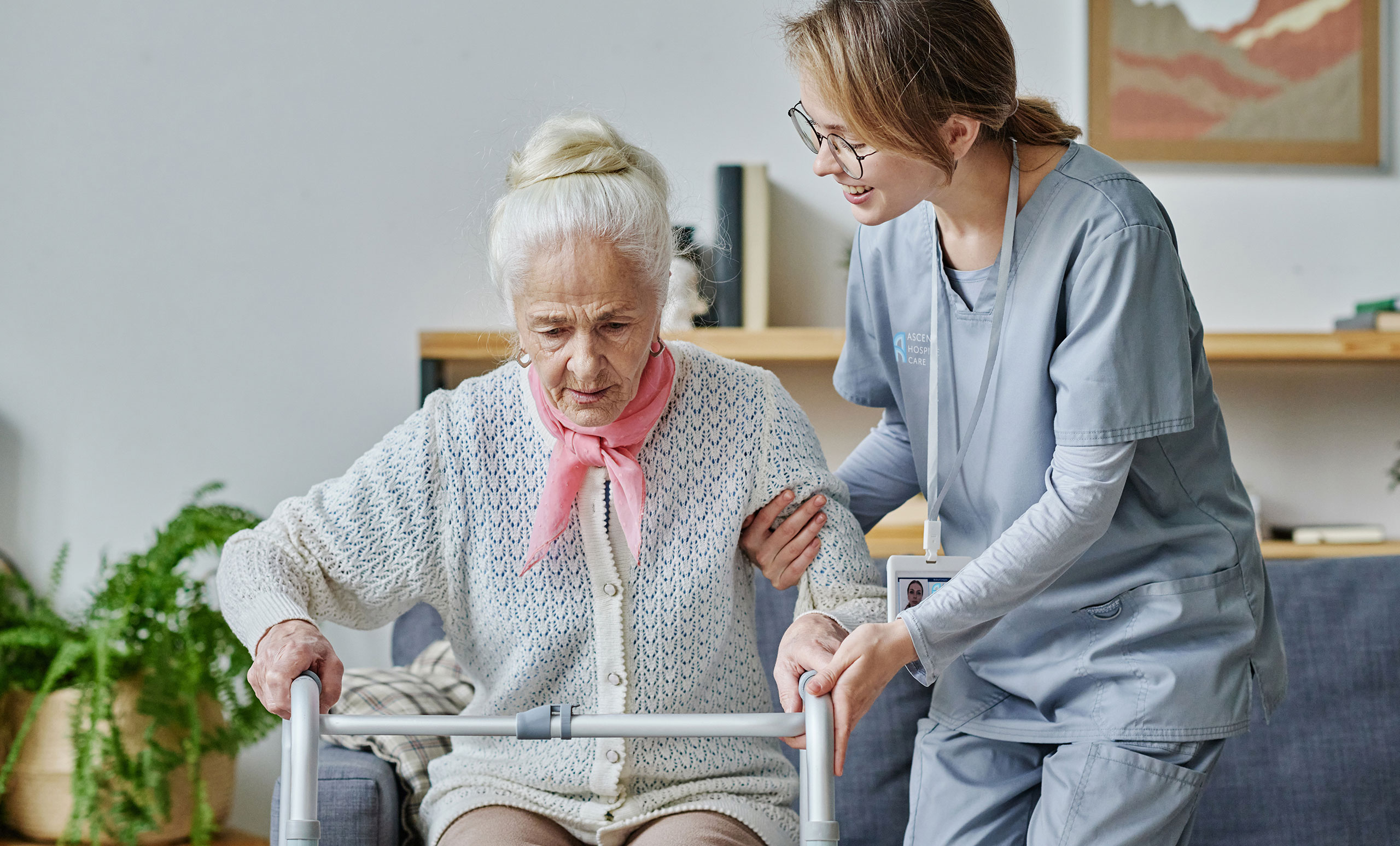 nurse caring for patient