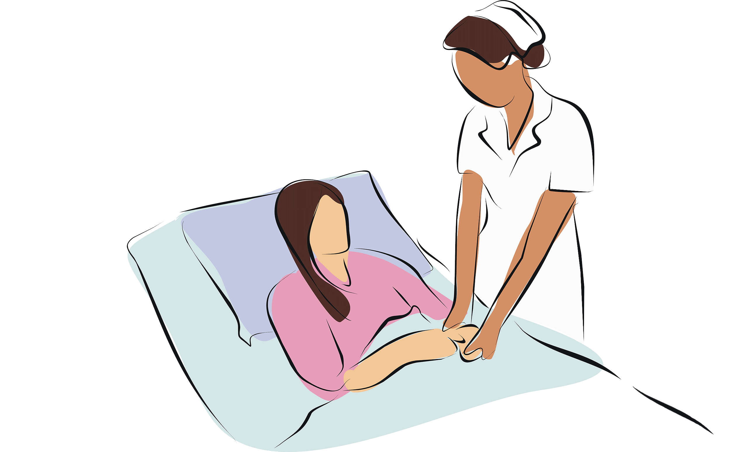 nurse caring for patient